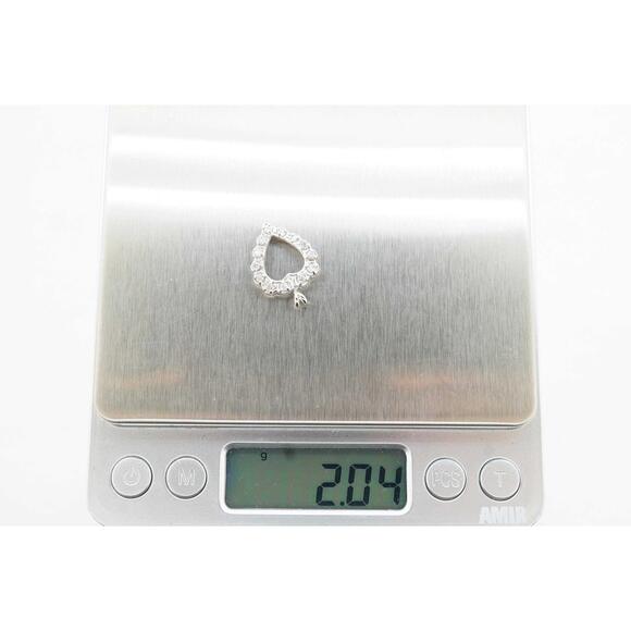 Estate Sale 14k White Gold Diamond Pendant Charm 0.32 TCW Vintage Jewelry - Picture 6 of 6